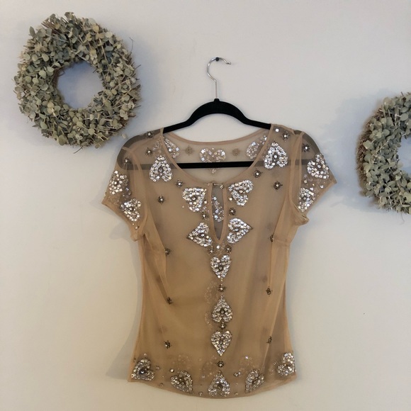 sheer beaded top